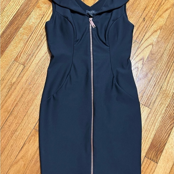 Ted Baker Ravana front-zip dress in Black - Size US 4 - Picture 3 of 13